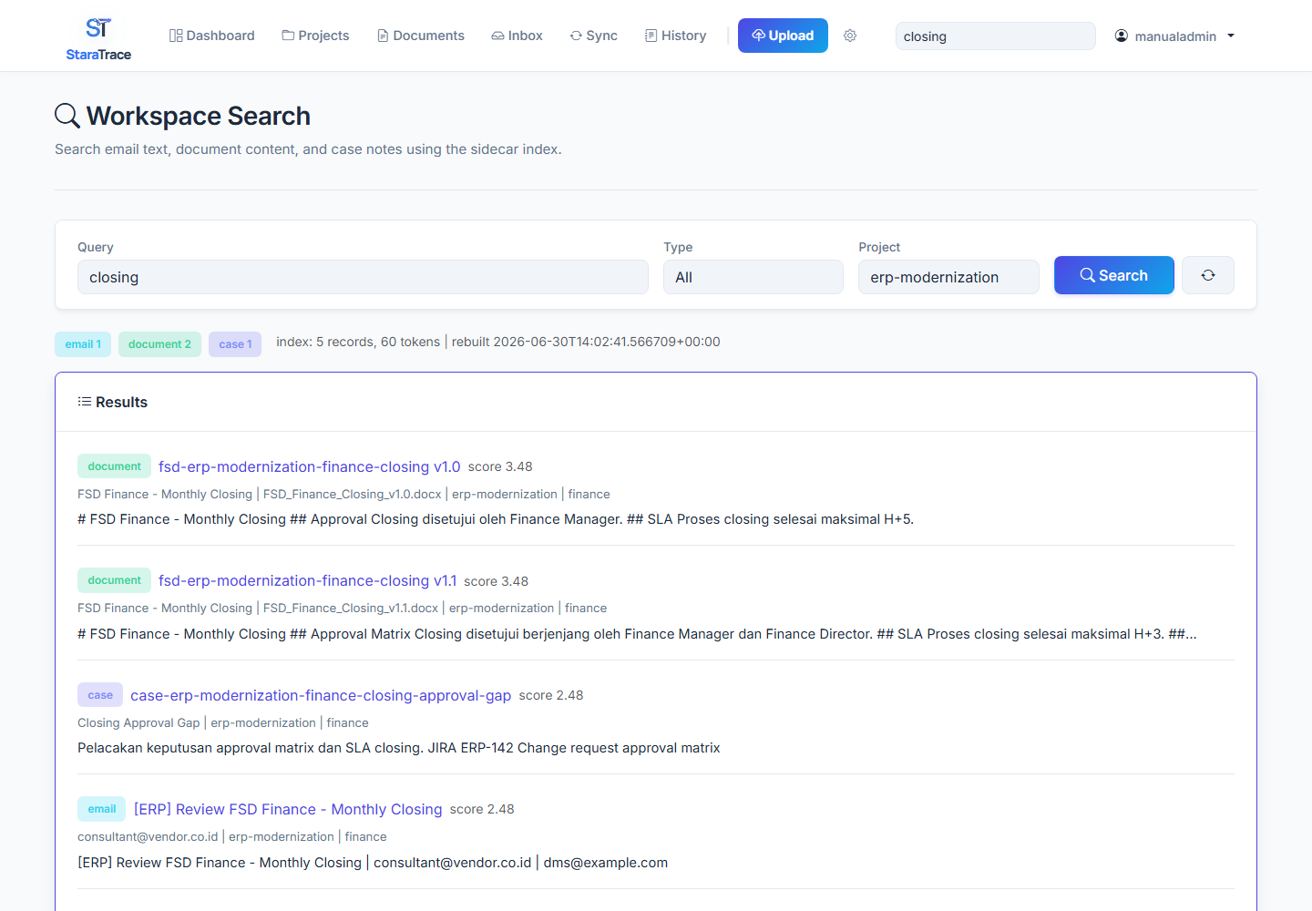 Workspace Search