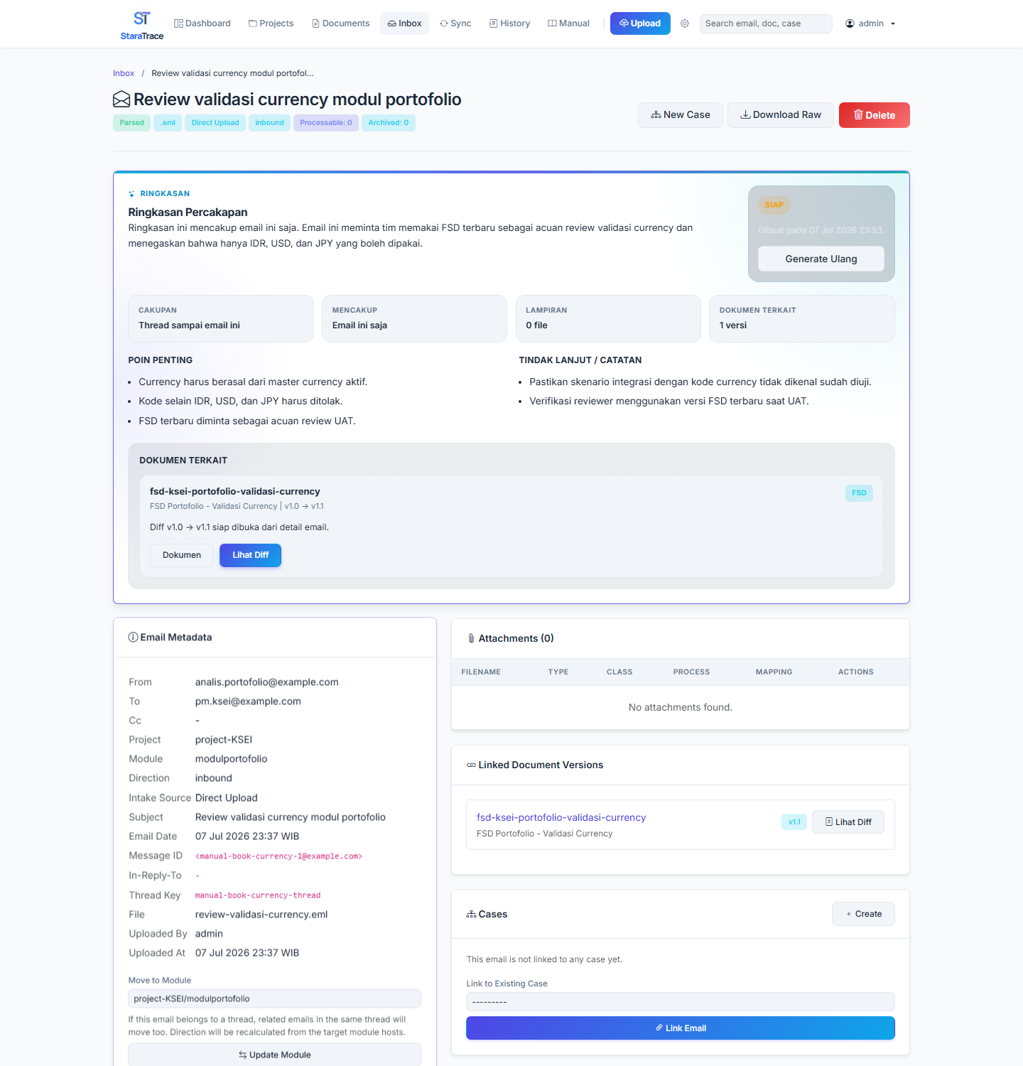 Ringkasan AI pada detail email